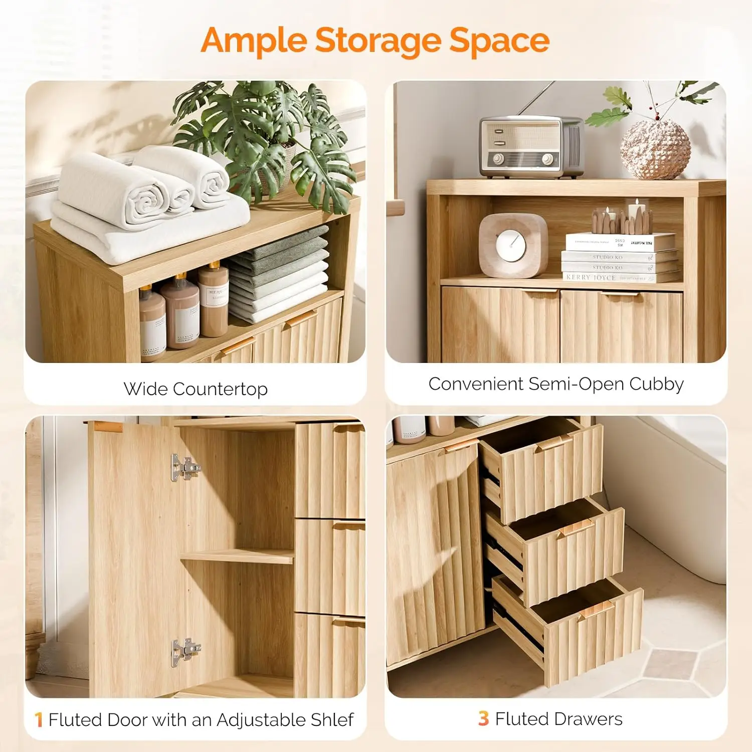 Fluted Bathroom Storage Cabinet 3