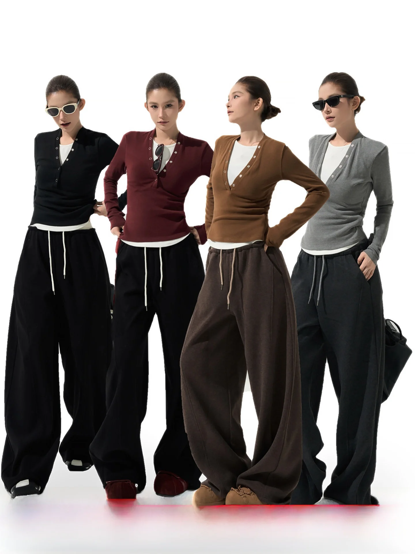 

Long Sve Slim Fit Women's T-irt oulder Splice Design Korean Sle Autumn Winter Faion Casual Breathable round Ne Top