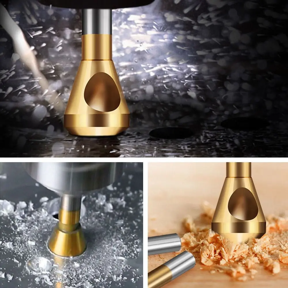 

4pcs 90° HSS Titanium Coated Deburring Cutter - Countersink Chamfer Drill Bits for Smooth Metal Boring