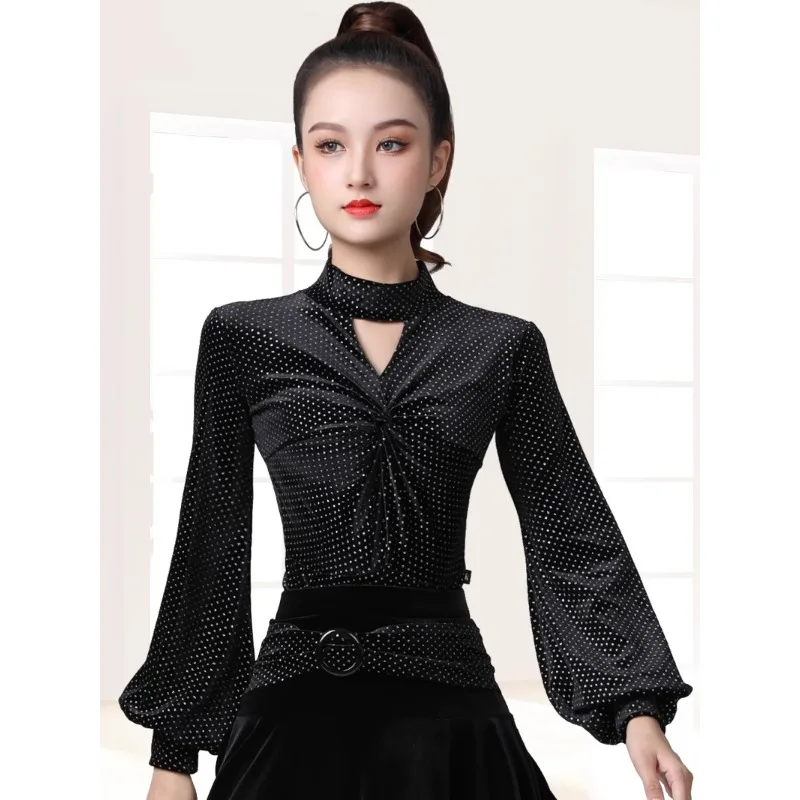 Latin Dance Practice Clothes Female 2026 New Fall and Winter Advanced Sense of Modern Sorority Dance Form Training Dance Tops