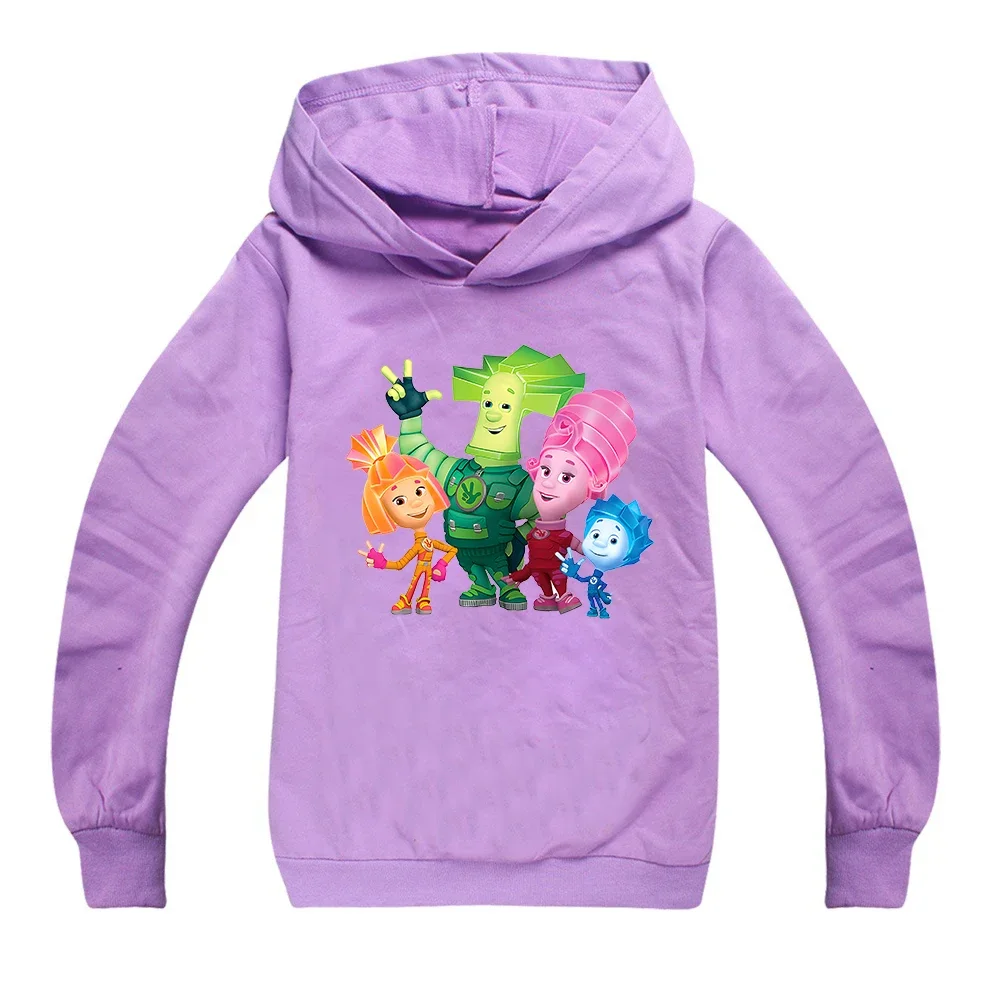 Kids Spring Autumn Hoodies for Boys Tops Cartoon The Fixies Sweatshirts Witch Wizard Funny Hooded Clothes Girls Long Sleeves