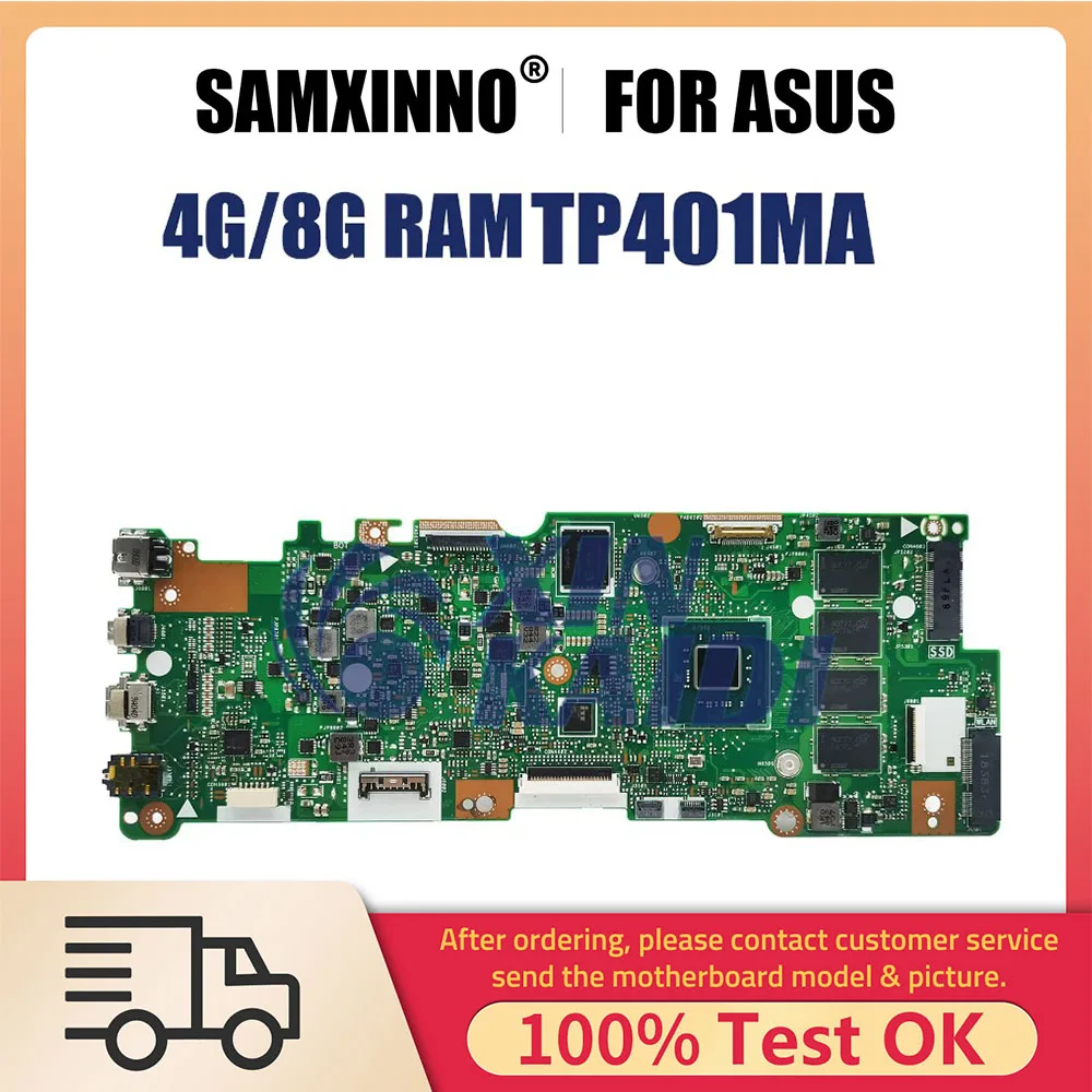 Notebook Motherboard For ASUS TP401MAS TP401MAR TP401MARB TP401M J401MA Laptop Mainboard SSD 64G 128G CPU N4000 N5000 RAM 4GB