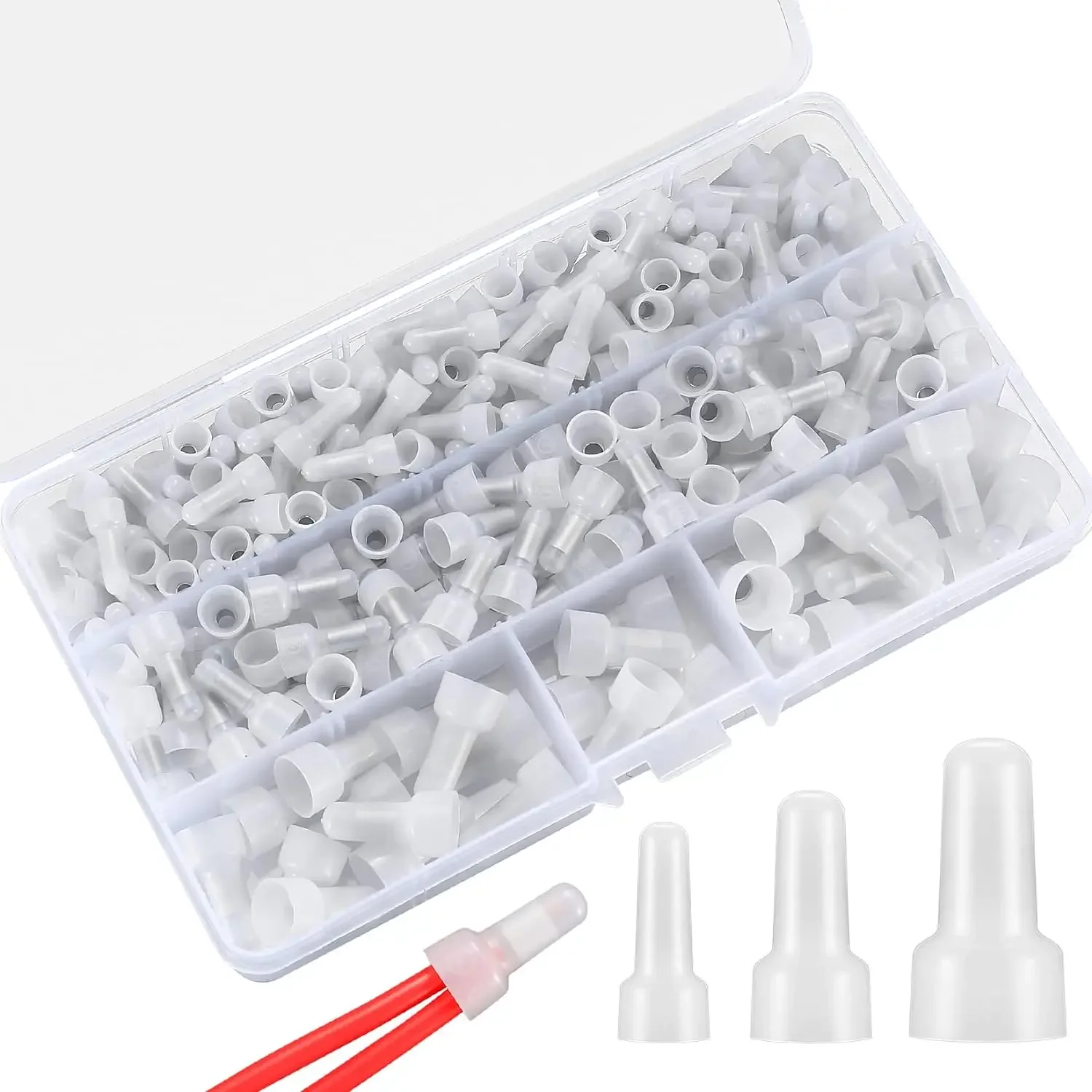 120 Pcs Closed End Crimp Connectors, 22-16/16-14/12-10 Gauge Crimp Cap Kit, Nylon Insulated Closed End Crimp Terminals Connector