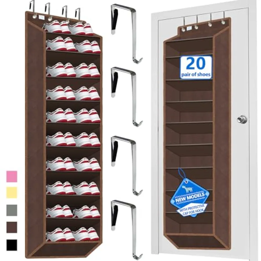 Over The Door Shoe Organizer with 70 Pounds Heavy Duty Capacity for Up to 20-30 Pairs Extra Deep Pockets Designed for Mens Size