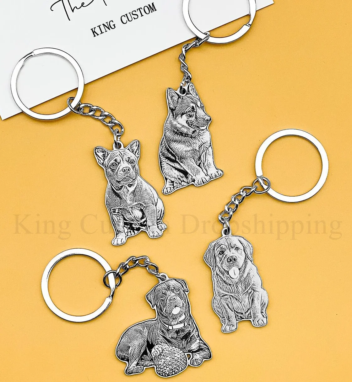 سلسلة مفاتيح مخصصة بقصة من الفضة للحيوانات الأليفة بحجم مخصص صورة منحوتة يدويًا للاحتفال بذكريات الحيوانات الأليفة هدية سلسلة مفاتيح لطيفة #6