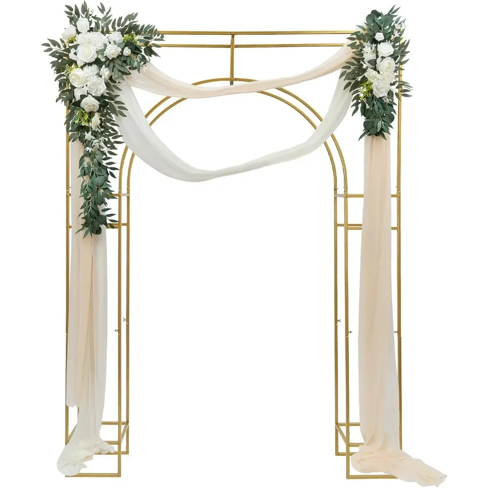 

SCendor-Wedding Arch Garden Arbor, Curved Metal Enduring Iron Garden, Trellis for Climbing Plants, Outdoor Ceremony