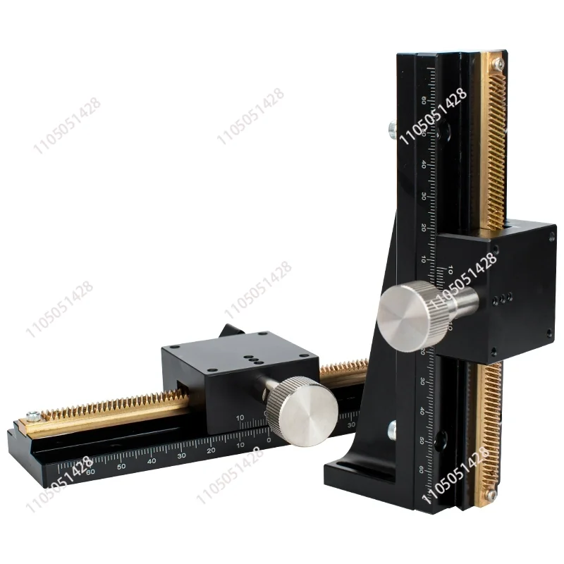 X-axis dovetail slot slide LWX60-40-25-100 long stroke gear rack type manual displacement fine adjustment platform
