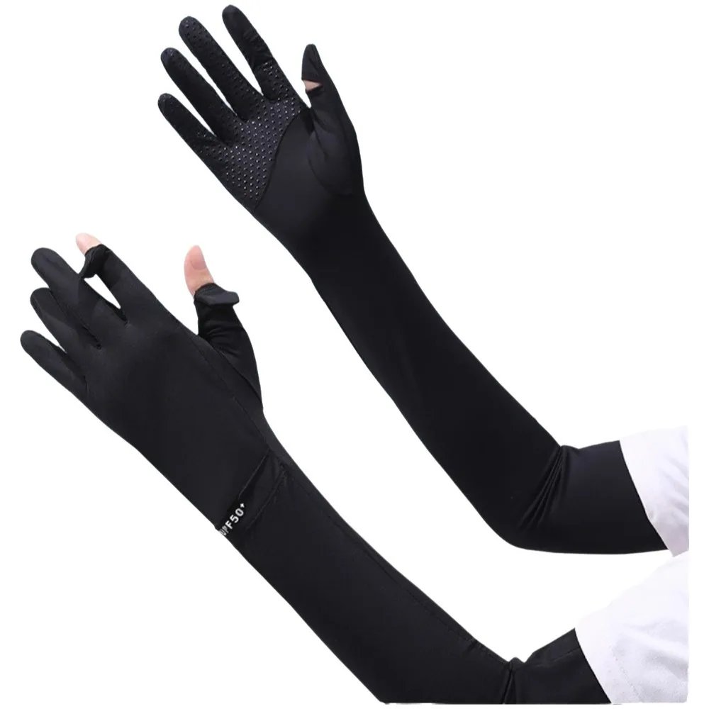 

Модные однотонные солнцезащитные рукава-перчатки с длинными рукавами, быстросохнущие, эластичные, летние, для мужчин