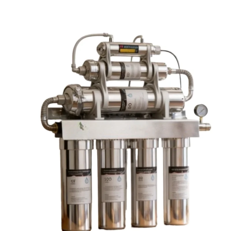 Stainless steel reverse osmosis water filtration system - pump type under the sink - Free household ultraviolet water purifier