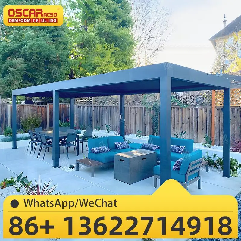 

Remote Control Louvered Aluminium Pergola Waterproof Outdoor Gazebo for Garden Patio Backyard pergola