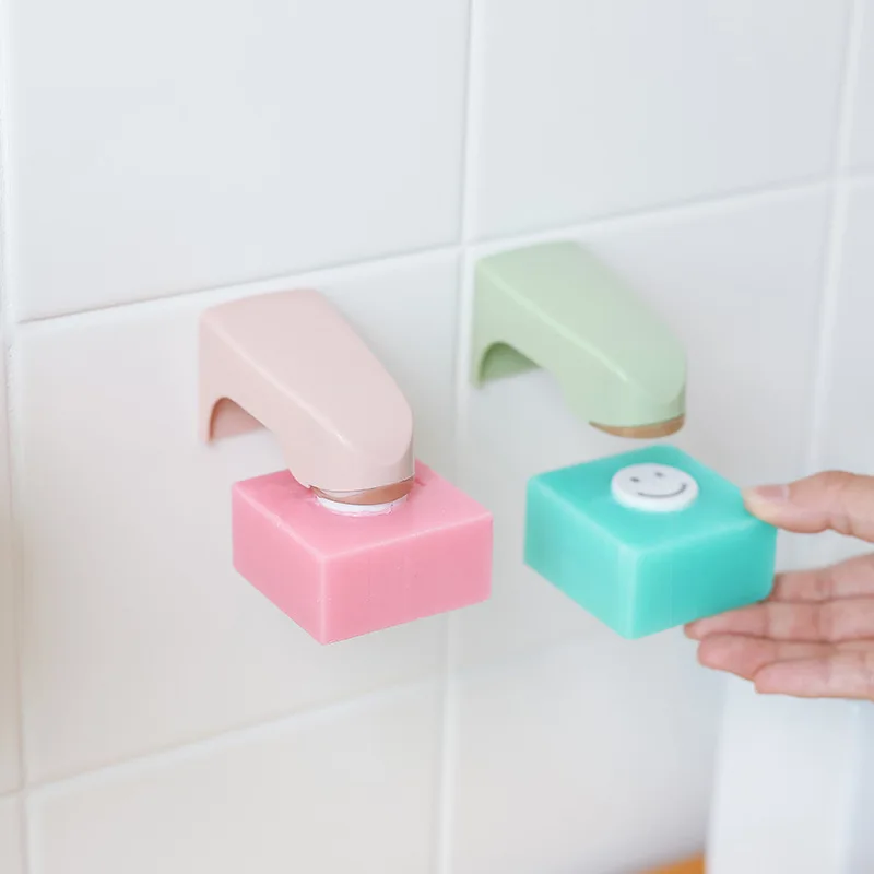1pc Stainless Steel Soap Dish Creative Punch-free Soap Holder Wall-mounted Holder Bathroom Gadget Practical Magnetic Soap Holder