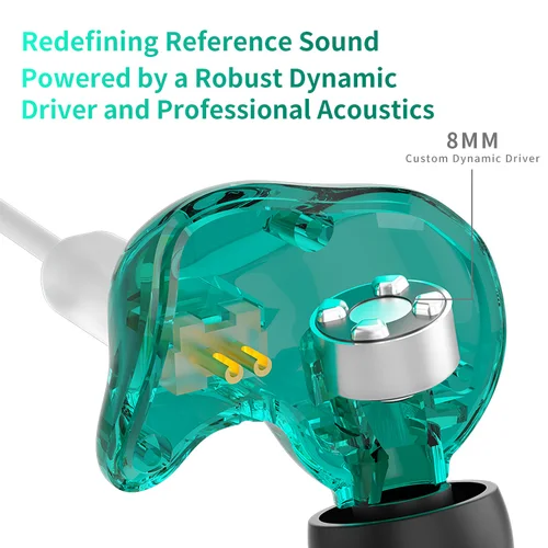 Imagen 2 del producto GK-G2 Diseñado ergonómico reducción de ruido físico controlador dinámico de alto orden auriculares HIFI de color transparente KZ Castor