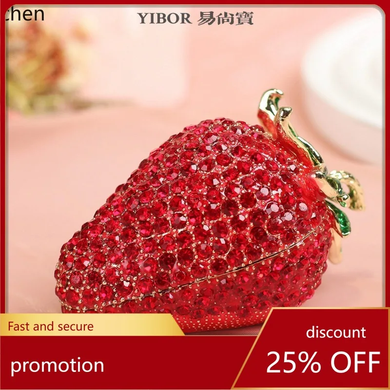 

ZML jewelry box, strawberry ornament, handicraft, fruit-themed creative home decor, holiday gift, desktop decoration