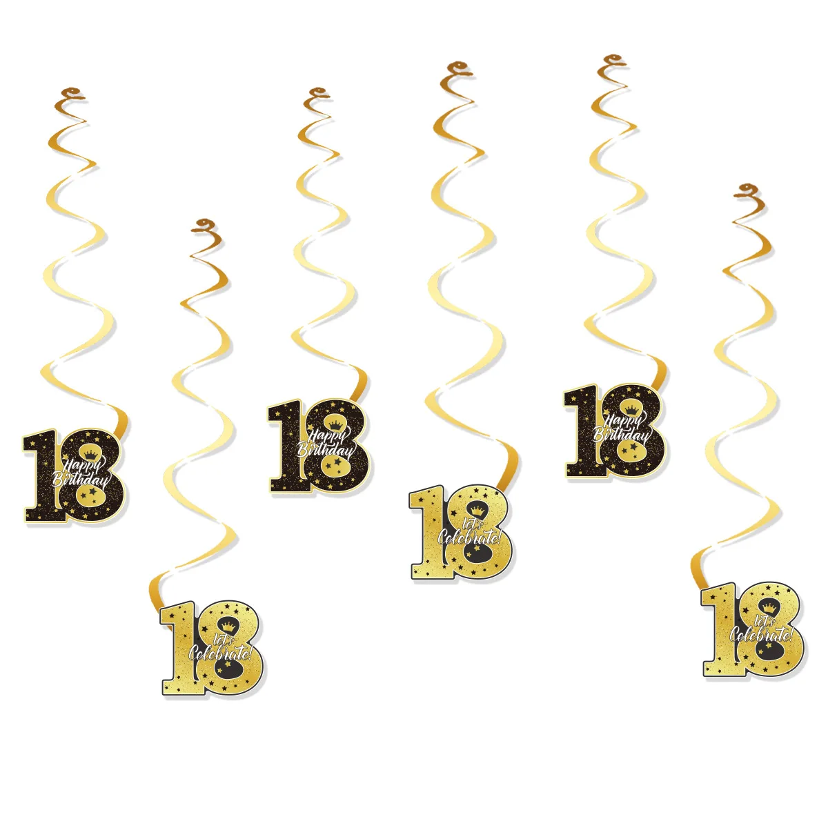 18. Geburtstag Party Einweggeschirr Teller Tasse Serviette Schwarz Gold Partydekorationen Geburtstagsballon 18. Jahre Partyzubehör – Detail 3
