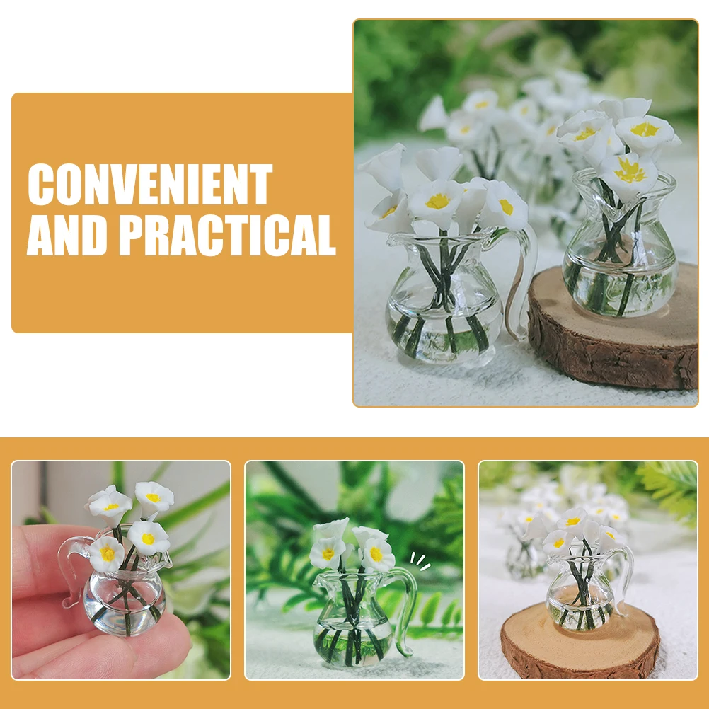 

2Pcs Miniature Fake Potted Flower Bonsai Micro Landscape Decoration Mini House Accessories Tiny Plant Ornaments for Home Photo