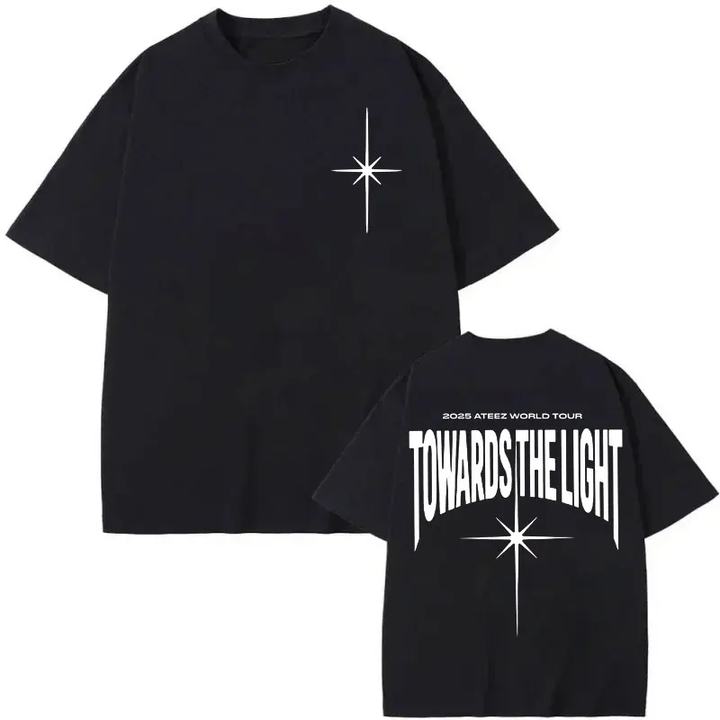 

2025 ATEEZ World Tour Towards The Light Merch T Shirt Men Women Clothing Harajuku Kpop T-shirt Summer Fashion Hip Hop T-shirts