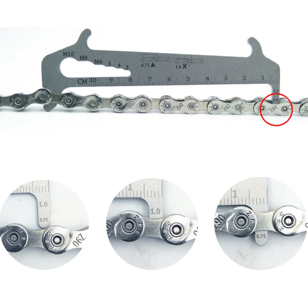 

Bike Wear Indicator Ruler Durable Measurement Tool Replacement Checker For Road Bicycles Silver 0.75% 1% Gauge Repair