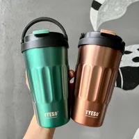TYESO Vacuum Flasks 400ml/500ml Insulated Cup Stainless Steel Thermos Water Bottles Travel Car Tumbler Cold and Hot Coffee Mug