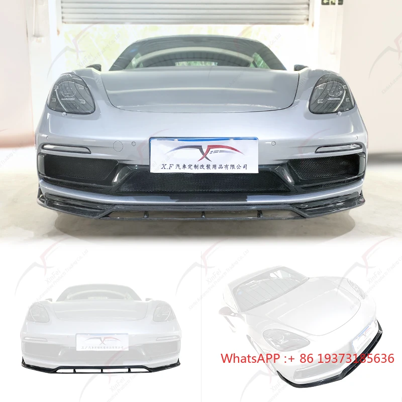 Suitable for Porsche 718 GTS Front Bumper Insurance Front Lip Carbon Fiber Exterior Decoration Modification Accessories Body Kit
