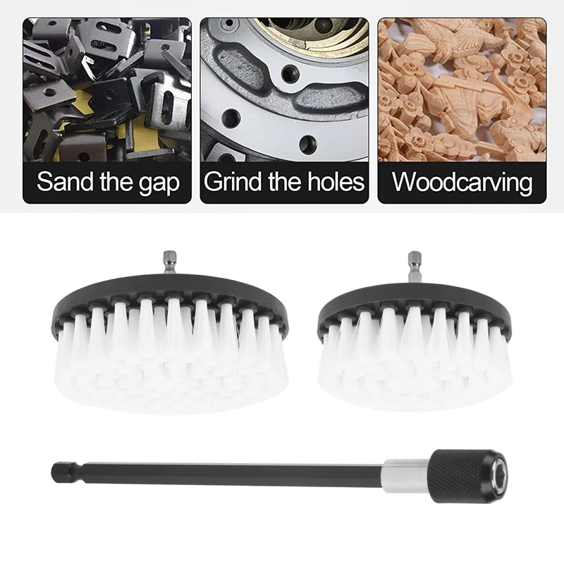 6 Pieces Drill Cleaning Brush, Brush For Drill Car Tile Carpet Bathtub Kitchen Toilet White Electric Rotary Drill Brush