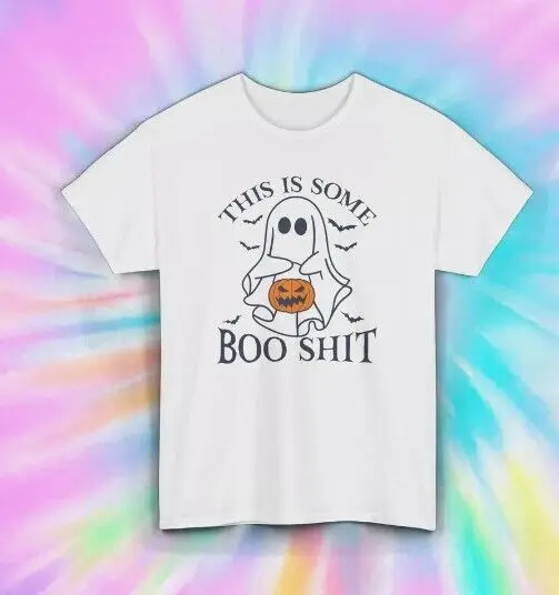 This Is Some Boo Sht T-Shirt Funny Halloween Ghost Graphic Tee