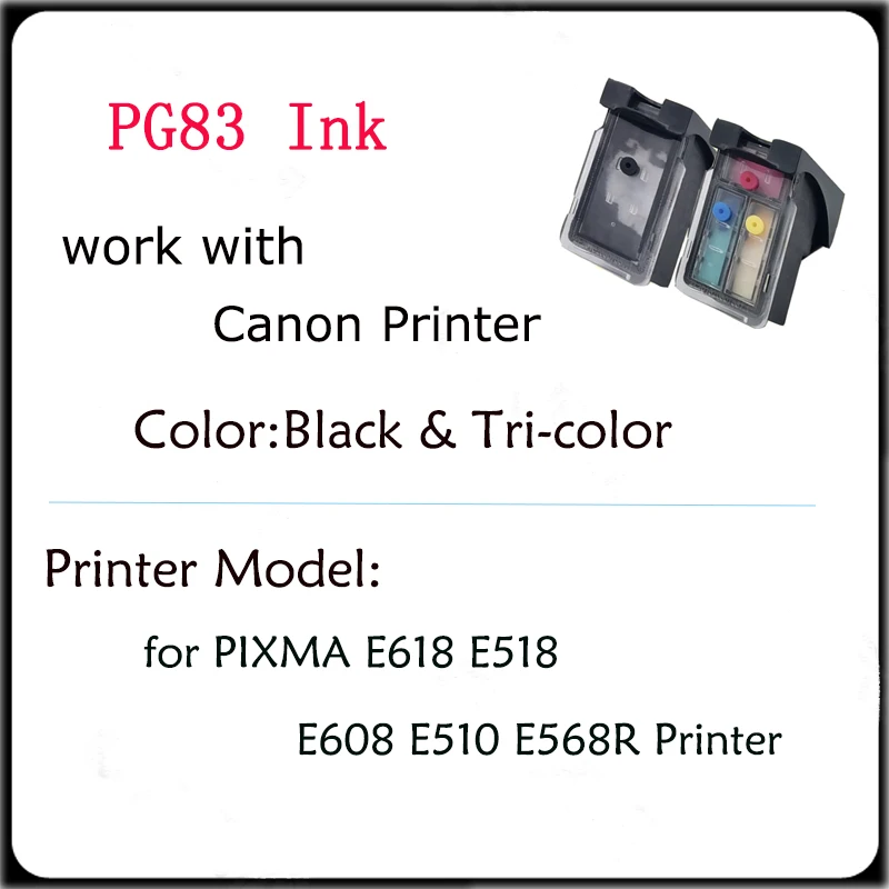 Vilaxh PG83 CL93 for Canon E518 Ink Cartridge PG-83 CL-93 Ink Cartridge E510 E608 E618 Black Color High Capacity Printer