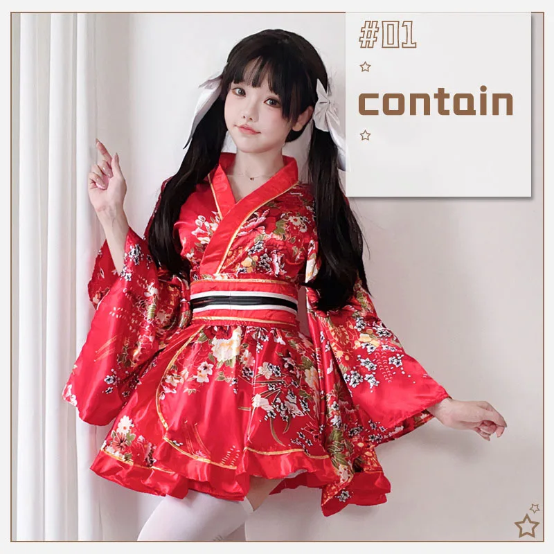 

Hot women's Japanese kimono yukata Kawaii girls' printed Haori set multi-color cute Lolita dress women's anime clothing new