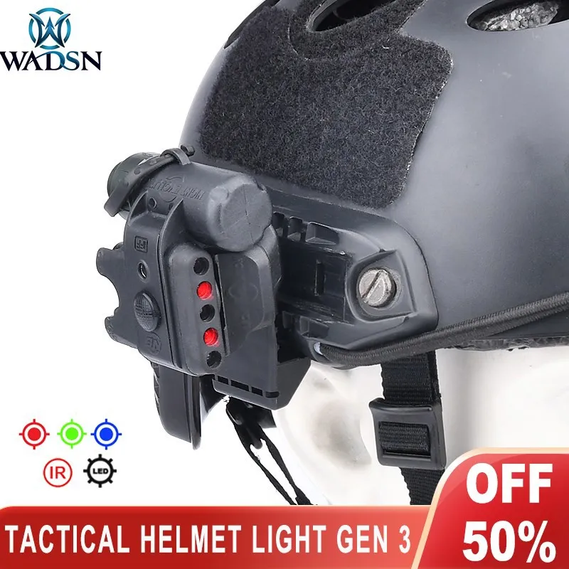 WADSN Tactical Helmet Light Set Gen 3 LED FAST Helmet Lights Green Red Blue IR Laser Weapon Flashlight Hunting Survival Light