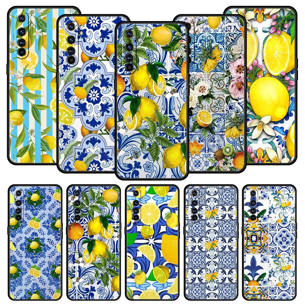 Mediterranean Lemon For Realme GT Neo 2 3 3T Phone Case For Realme 11 10 9 8 5G 7 6 GT2 Pro Plus C21 C11 C25 C35 Silicone Cover