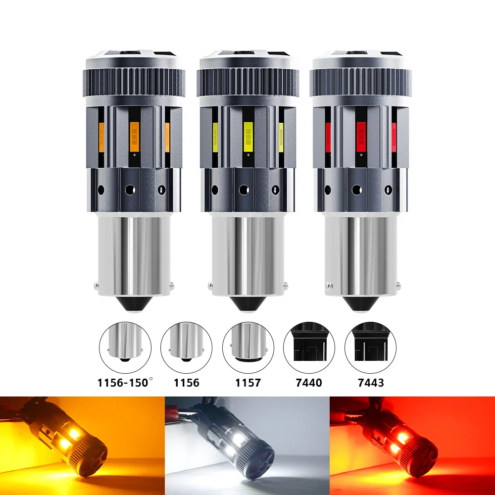 

2 шт. 7443 W21/5W T20 7440 W21W WY21W LED P21W PY21W P21/5W Автомобильный фонарь 1860 с вентилятором Canbus указатели поворота стоп-сигналы заднего хода
