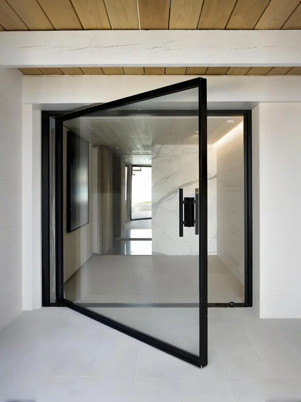 Sixinalu باب محوري لمركز التأرجح مع قفل ذكي للفناء الخارجي الأبواب الأمامية الرئيسية الألومنيوم باب زجاجي مزدوج ديكور المنزل مخصص