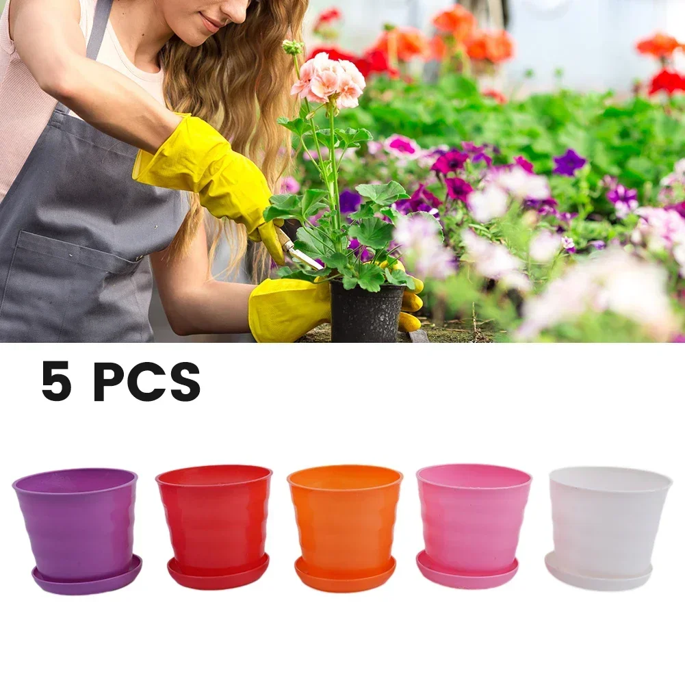 

5pcs Colourful Plant Pot Mini Plastic Flower Pot Succulent Plant Flowerpot For Indoor Outdoor Plant Nursery Pot Table Home Decor