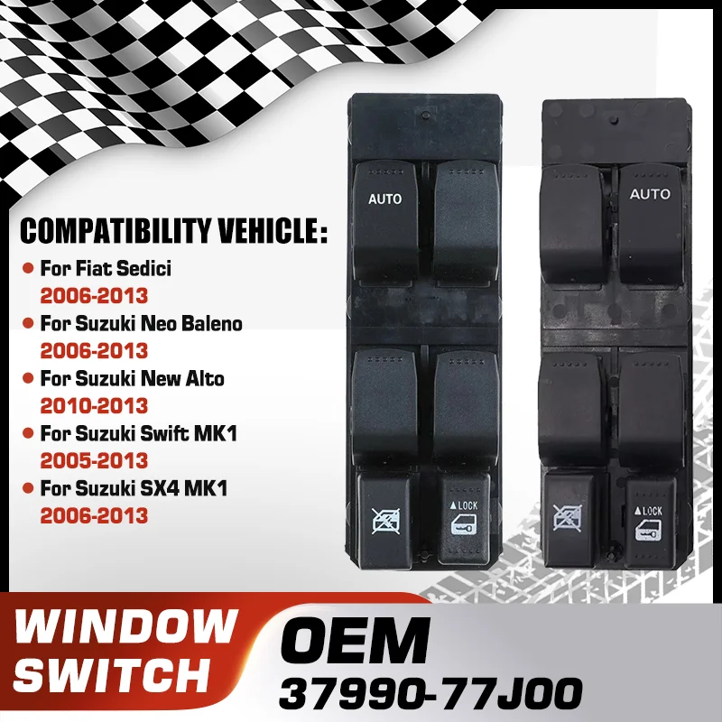 

37990-77J00 Car Window Lifter Control Switch For Fiat Sedici Suzuki Neo Baleno Suzuki New Alto Suzuki Swift Suzuki SX4 2006-2013