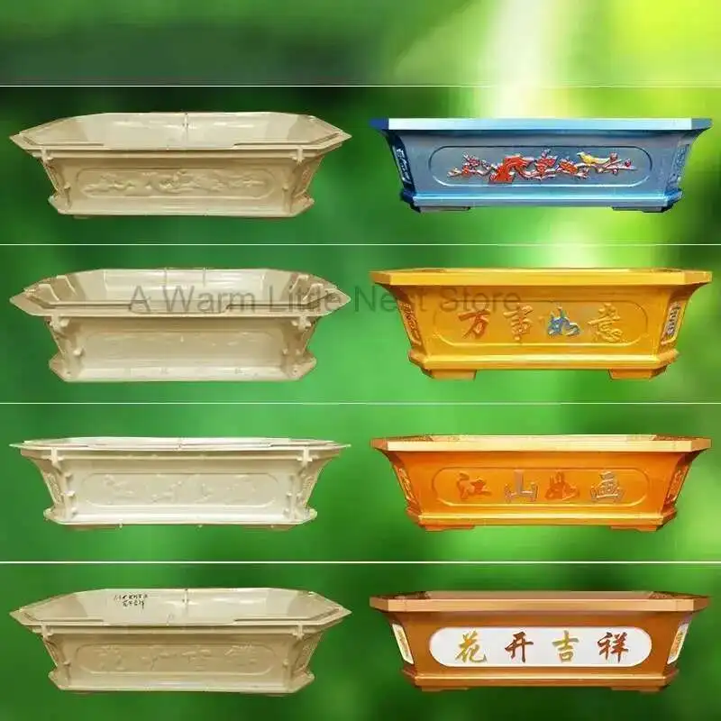 

ABS Plastic Concrete Vase Mold for Garden Decoration Durable Outdoors Bonsai DIY New Chinese Gardening Flower Pot Mould