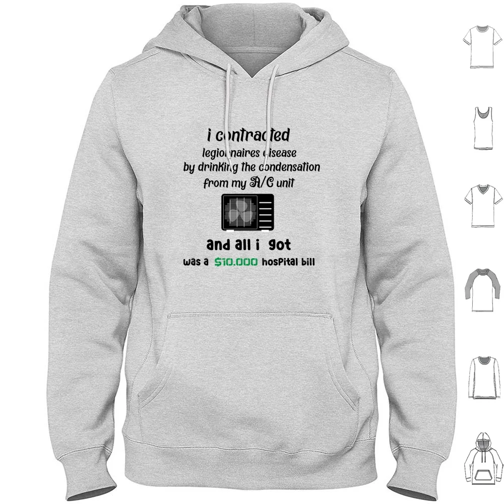 Sudaderas con capucha para enfermedades de las legionarias contratadas, condensación de facturas de manga larga, unidad A C, cita de aire acondicionado, broma divertida