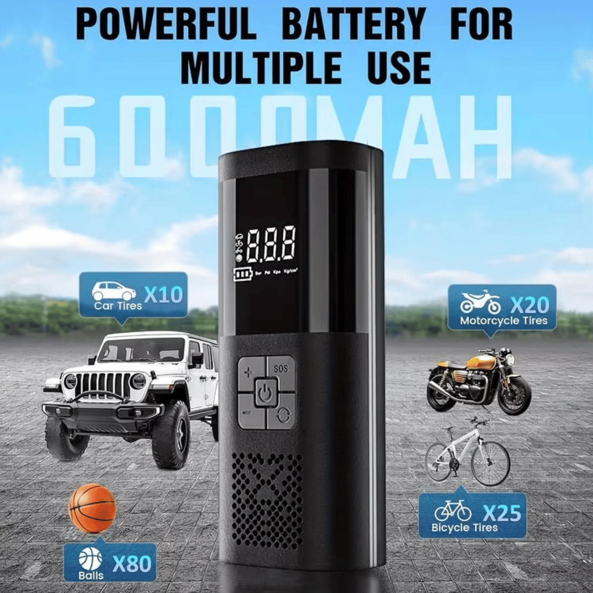 Portable Tire Inflator, 150 PS - đánh giá và giá Digital Tire Pressure Gauge Rechargeable
