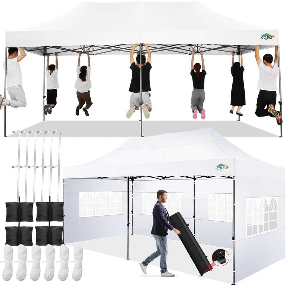 

10x20 Pop Up Canopy Tent,10x20 Canopy with 6 Sidewalls, Waterproof Heavy Duty Commercial Canopy Tent, Customized
