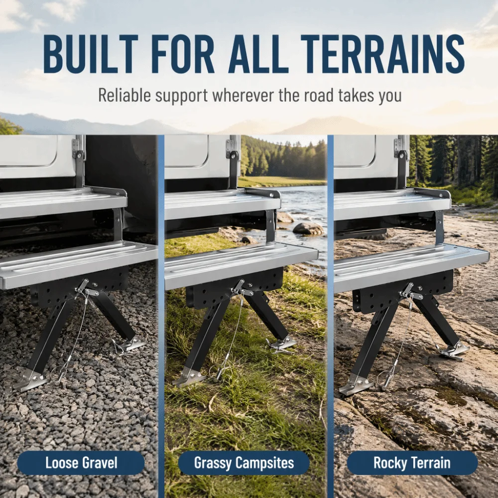 Easy Installation Stee RV Step Stabilizer Foldable Multifunctional RV Stabilizer Heavy Duty Stabilizer Travel Trailers