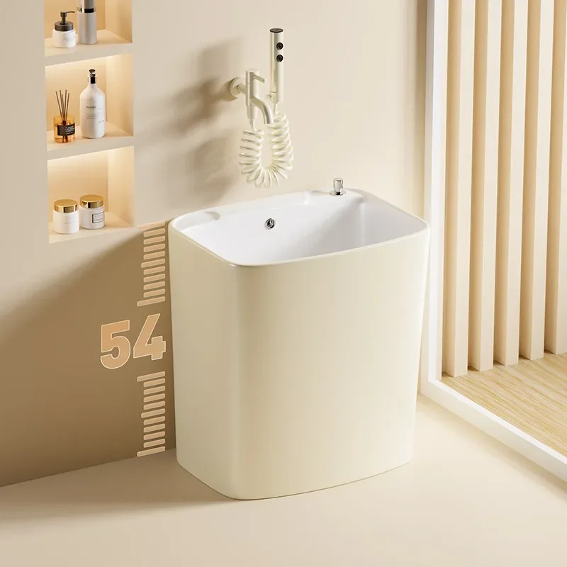 High-end mop pool household Internet celebrity balcony drainable mop bucket