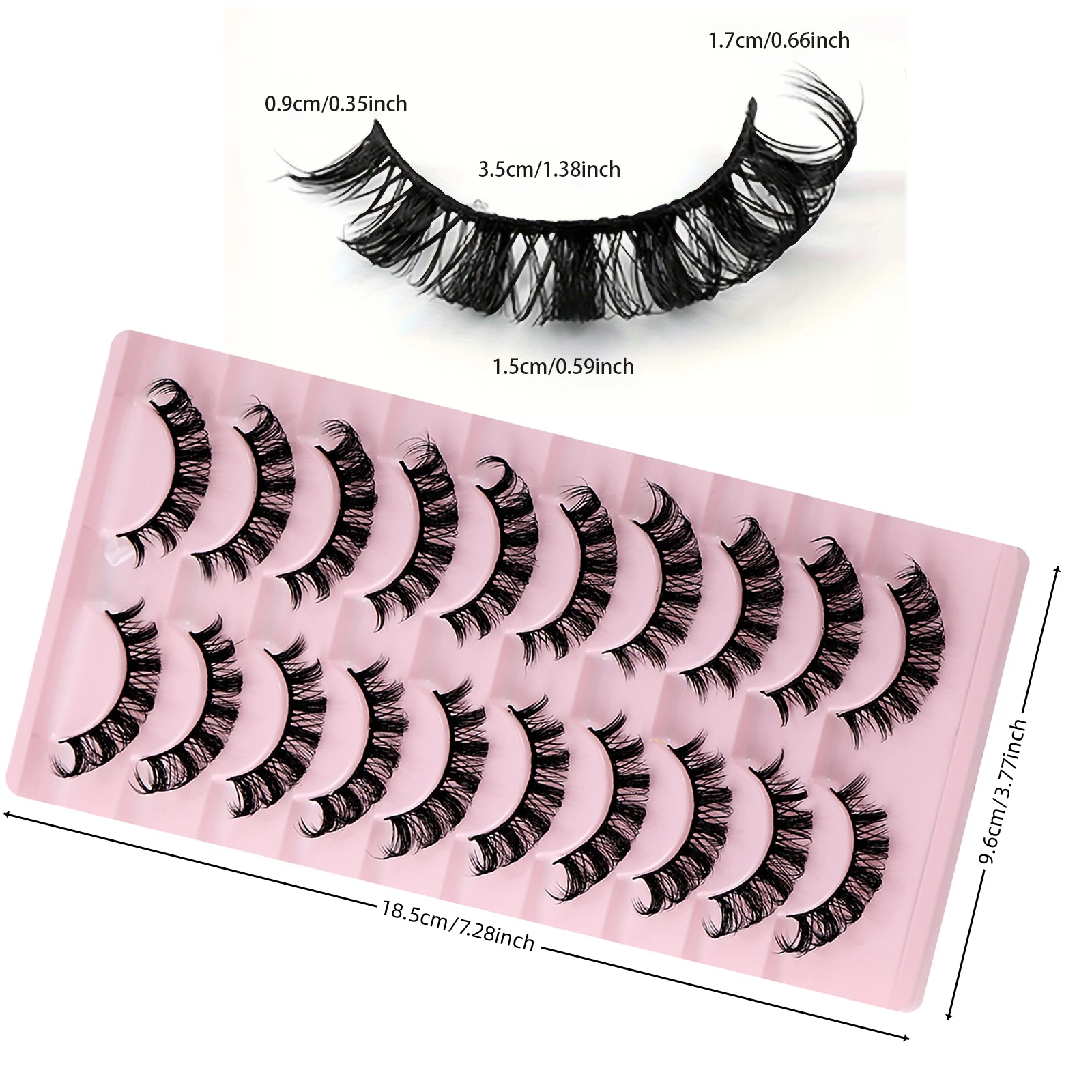 30Pairs/3Pack Russian Strip Lashes D Curl ciglia finte Look naturale Fluffy Volume Wispy Russian Lashes effetto 3D ciglia finte