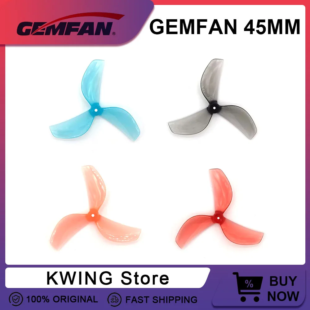 4Pairs Gemfan 45mm 3 Blade Propeller 1mm 1.5mm for FPV RC Freestyle Tinywhoop 1.8inch Cinewhoop Toothpick Drones DIY Parts 45mm