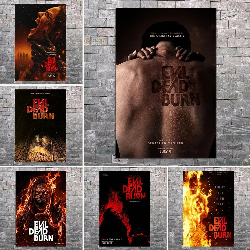 Evil Dead Burn 2026 Poster Vintage Retro Horror Movie Canvas Print Wall Art Home Decor Cinema Poster Gift Him Her Horror Fans
