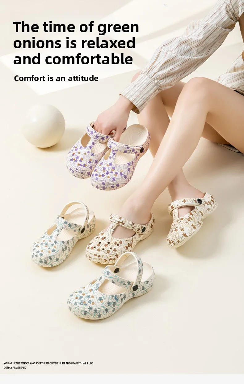2026 Modische Dicksohlen-Pantoffeln für Damen, Outdoor-Verschleißfeste Freizeitsandalen, Klassische EVA-Schuhe, Wasserdichte Strandschuhe für Damen – Detail 2