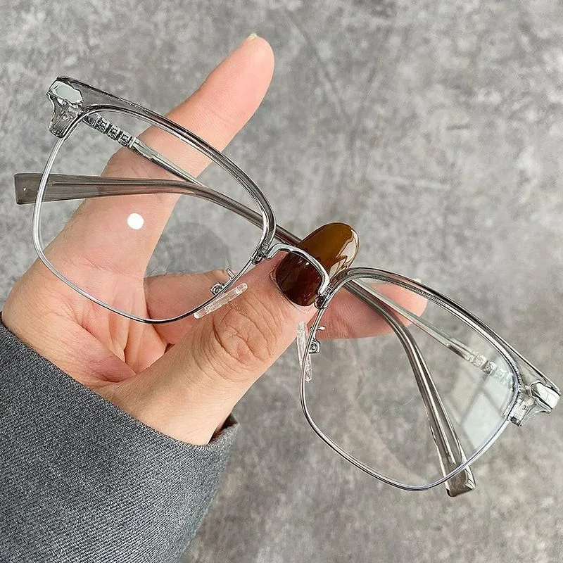 Box eyebrow frame, business men's anti blue light reading glasses, large frame, high-end middle-aged and elderly glasses