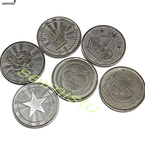 Imagen 2 del producto Gatos de monedas de acero inoxidable, 100 Uds., coleccionan medallas para juego de Arcade, grúa, garra, máquina expendedora, piezas de Pinball para lavado de coches