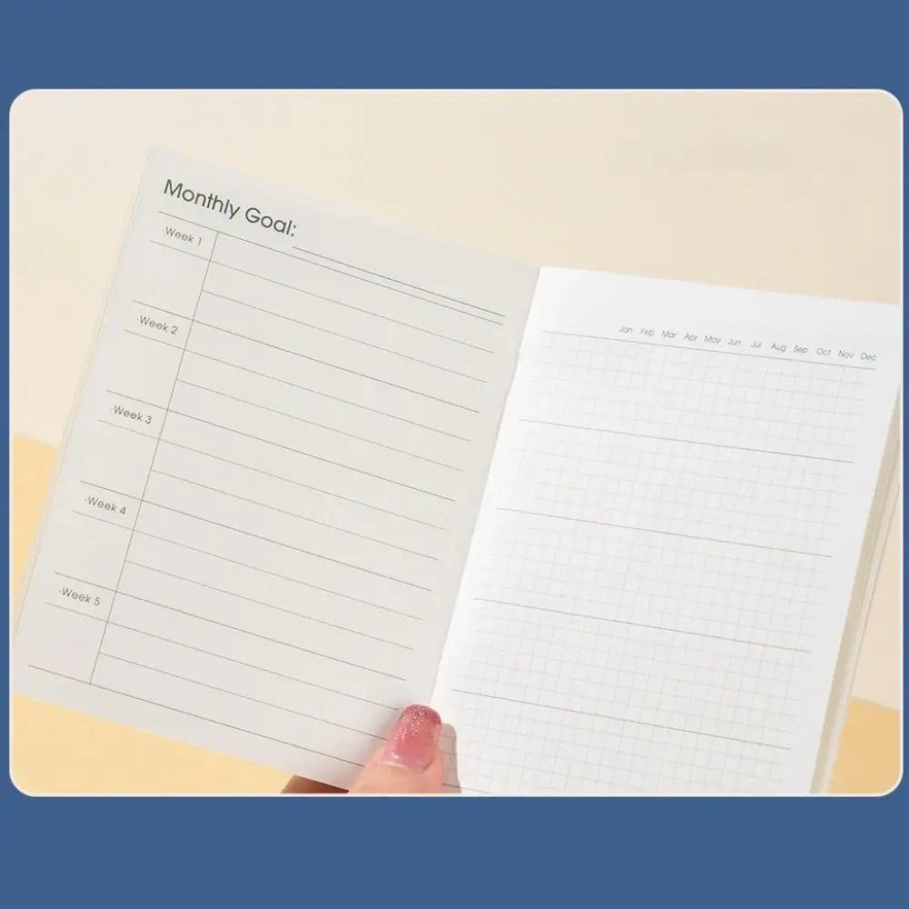 

2Pcs/Set A4/A6 2026 Schedules Notebook Work Efficiency Learning Plan Agenda Planner Life Check-in 2026 Calendar Planner Office