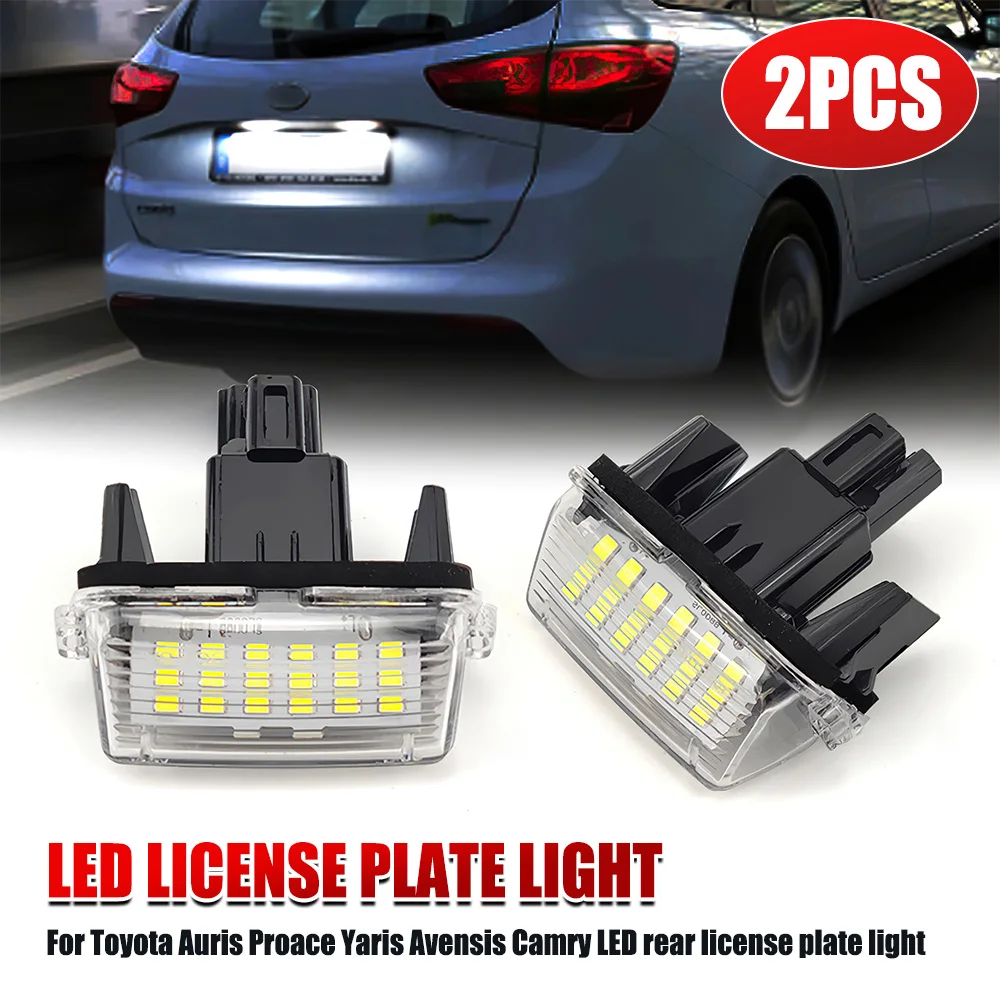 

2 шт. светодиодная лампа заднего номерного знака для Toyota Auris Proace Yaris Avensis Camry светодиодная лампа номерного знака