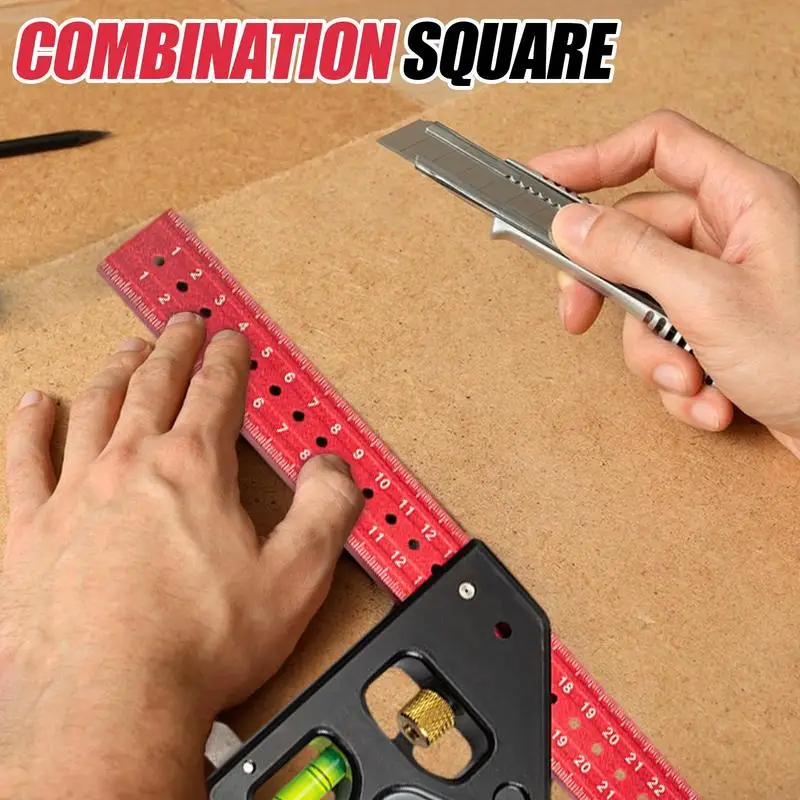 Combo Square Stainless Steel Level Tool Metal Combination Square For Woodworking Heavy Duty Square Tool For Welding