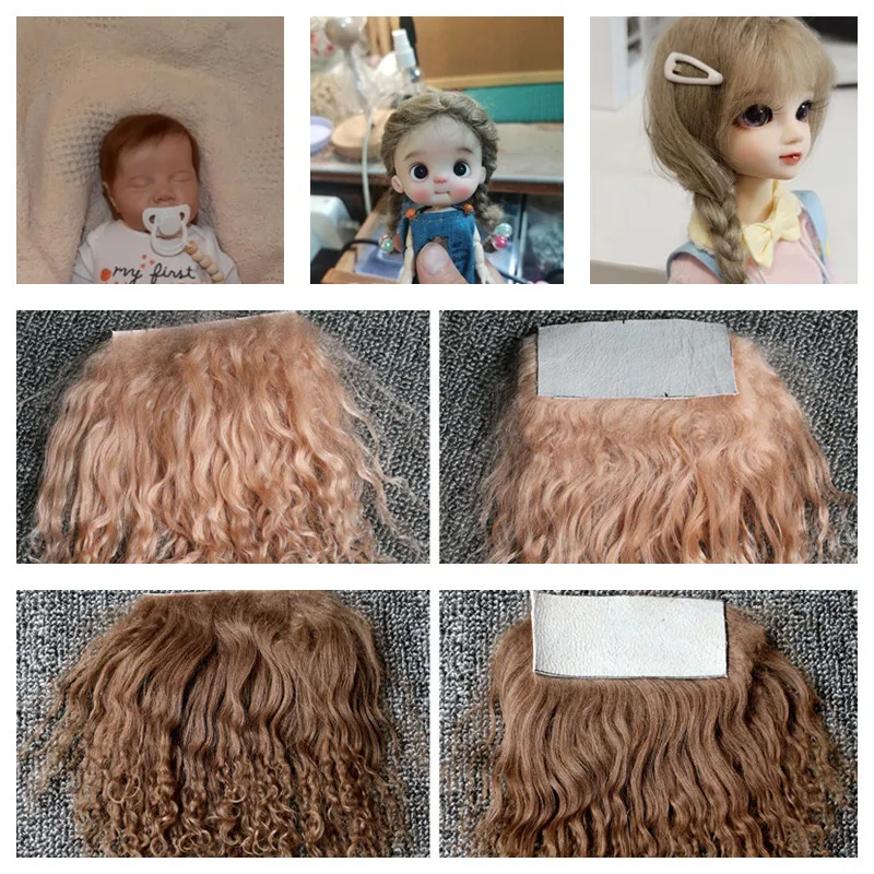 Top Quality Reborn Doll Pure Mohair Handrooted 25 colors Sheepskin Wool Lamb Hair for DIY BJD SD Blyth Dolls Wigs Hair Accessory