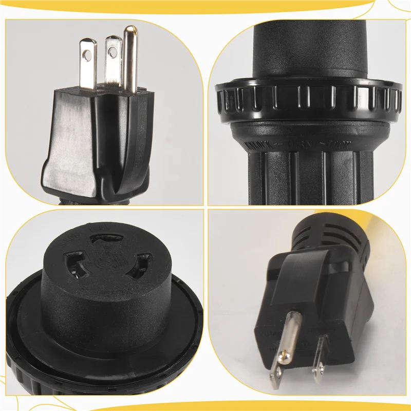 

Nema 5-15P Male To L5-30R Female Power Adapter Cord,Generator 30 Amp To 15Amp Household Adapter Cable US Plug Yellow-AC17